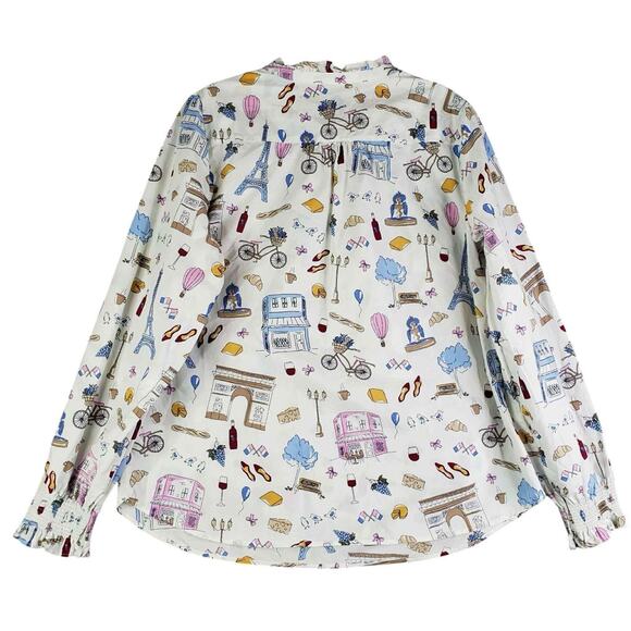 Talbots Blouse Paris France Popover Long Sleeve Top Women's Size Large L - Picture 3 of 9